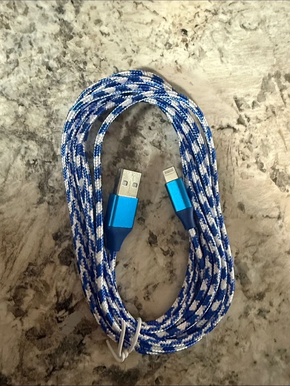 Braided Lightning to USB Charging Cable - Blue